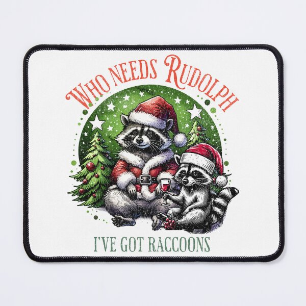 Item preview, Raccoon Christmas Funny Rudolph Alternative Holiday Design designed and sold by FuzionRaptor.