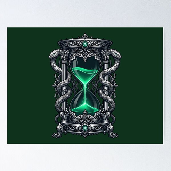 Item preview, Gothic Serpent Hourglass of Forbidden Time - Dark Magic Alchemist Tool designed and sold by KreonaTime.