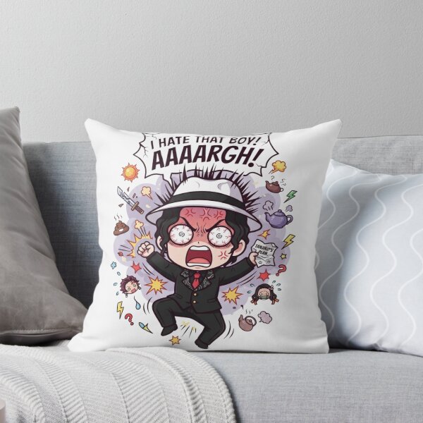 Item preview, Chibi anime design of an angry Muzan with the text "I hate that boy" designed and sold by FreakToons.