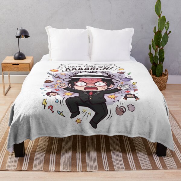 Item preview, Chibi anime design of an angry Muzan with the text "I hate that boy" designed and sold by FreakToons.