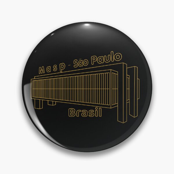 Item preview, Masp Sao Paulo Brasil - Golden Line Art Modern Museum Landmark designed and sold by City Tour Collection.
