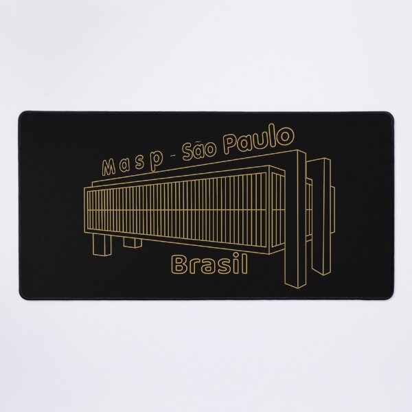 Item preview, Masp Sao Paulo Brasil - Golden Line Art Modern Museum Landmark designed and sold by City Tour Collection.