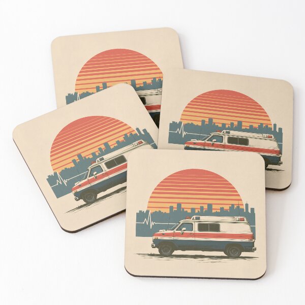 Item preview, Paramedic Retro Ambulance EMT Sunrise Art designed and sold by FrostyFrisby.