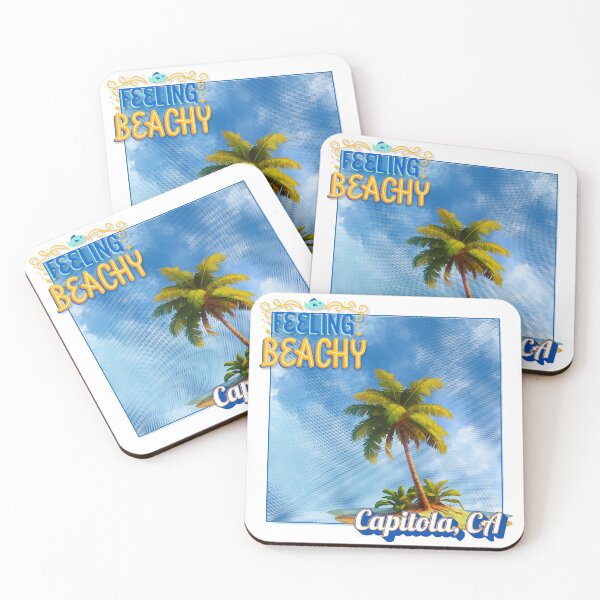 Item preview, Feeling Beachy Capitola CA Retro Palm Tree Sky Design designed and sold by DonnaRaine.