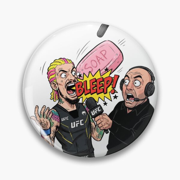 Item preview, Funny Sean O'Malley and Joe Rogan UFC Soap Interview Cartoon Design designed and sold by annaarthk.