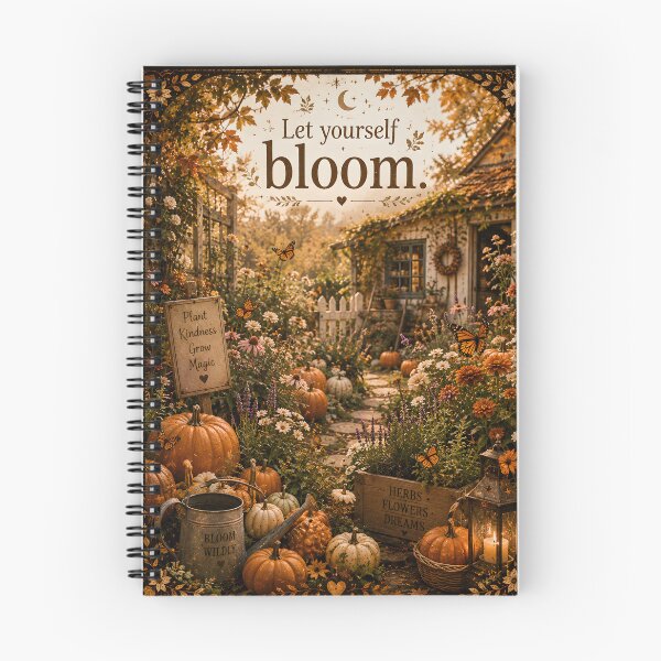 Item preview, Let Yourself Bloom Autumn Cottage Garden Halloween Pumpkin Witchy Botanical designed and sold by OlgaLuna_design.