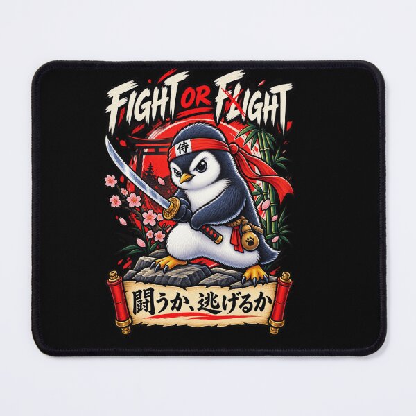 Item preview, Fight or Flight Penguin Samurai Design, Funny Warrior Humor, Japanese-Inspired designed and sold by Cree8if.