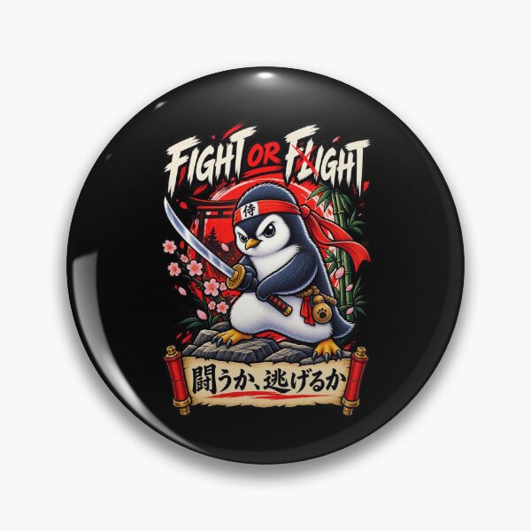 Item preview, Fight or Flight Penguin Samurai Design, Funny Warrior Humor, Japanese-Inspired designed and sold by Cree8if.