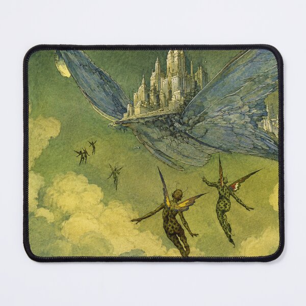 Item preview, Fantasy Wall Art, Vintage Mythical Illustration, Flying Island in the Night, Fantasy Art Lovers designed and sold by RickE.
