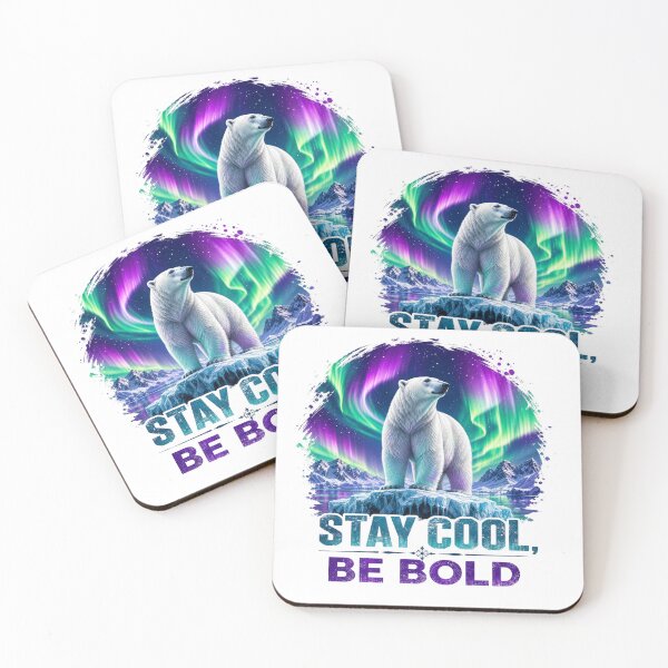 Item preview, Churchill Polar Bear Northern Lights – Stay Cool Be Bold – Arctic Wildlife Art – Aurora Design designed and sold by bobscraze.