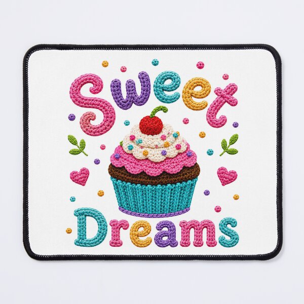 Item preview, Sweet Dreams Retro Crochet-Style Cupcake Print Shapes Mania designed and sold by Shapes-Mania.