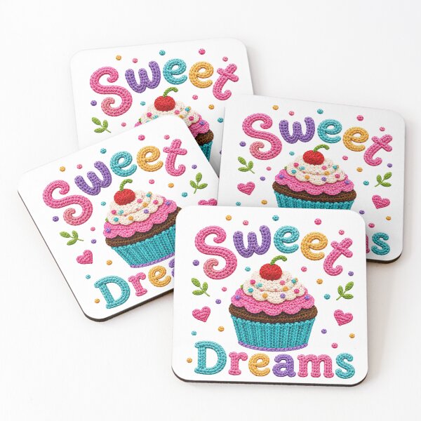 Item preview, Sweet Dreams Retro Crochet-Style Cupcake Print Shapes Mania designed and sold by Shapes-Mania.