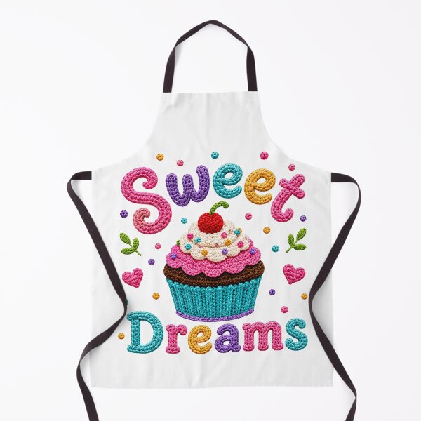 Item preview, Sweet Dreams Retro Crochet-Style Cupcake Print Shapes Mania designed and sold by Shapes-Mania.