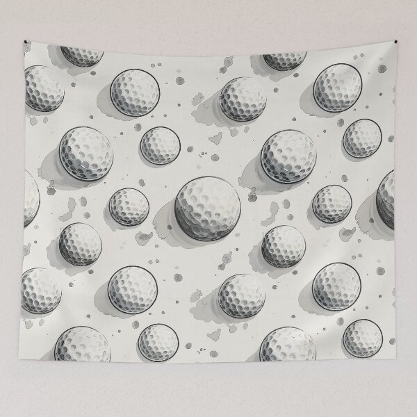 Item preview, Watercolor Golf Ball Pattern - Grey Monochrome Sports Illustration Design designed and sold by Nine Lives Studio.