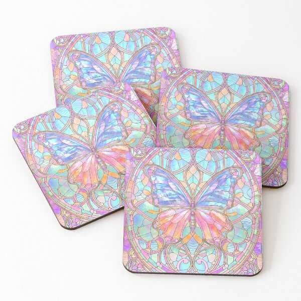 Item preview, Butterfly Pearlescent Stained Glass Design designed and sold by LaRoach Digital Arts.