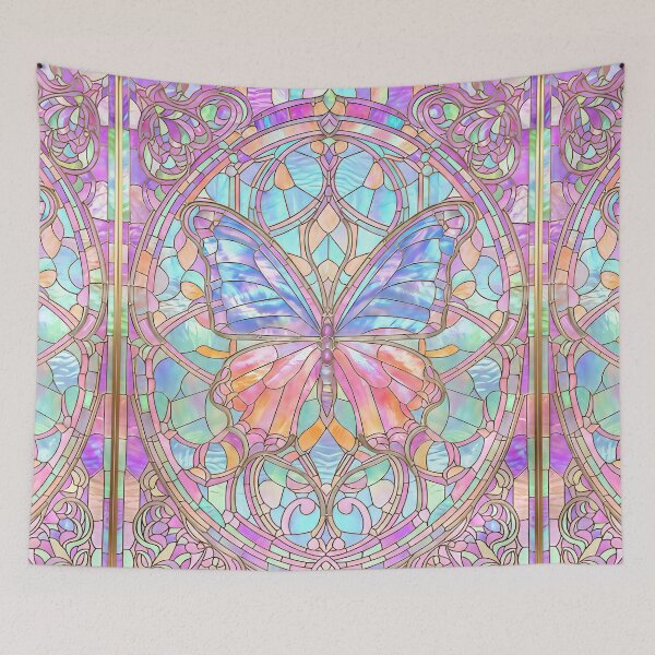 Item preview, Butterfly Pearlescent Stained Glass Design designed and sold by LaRoach Digital Arts.