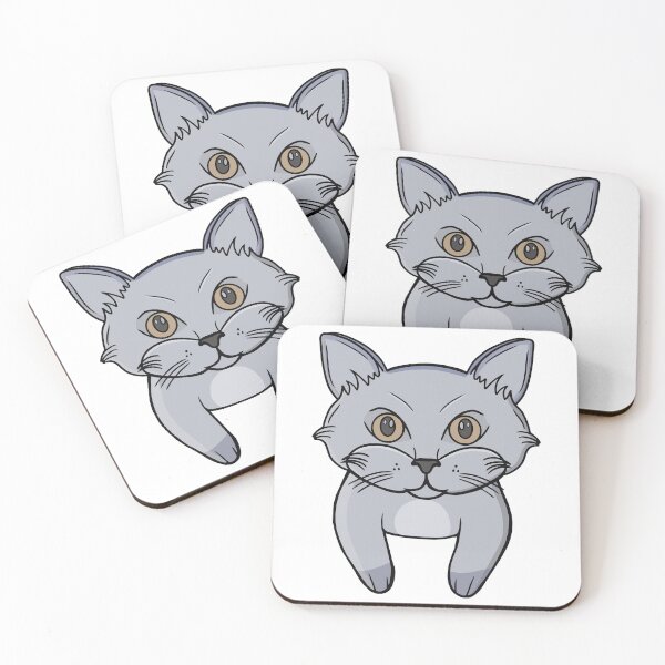 Item preview, Cute Grey Cat Face Peeking Kitten Portrait designed and sold by shopdiego.