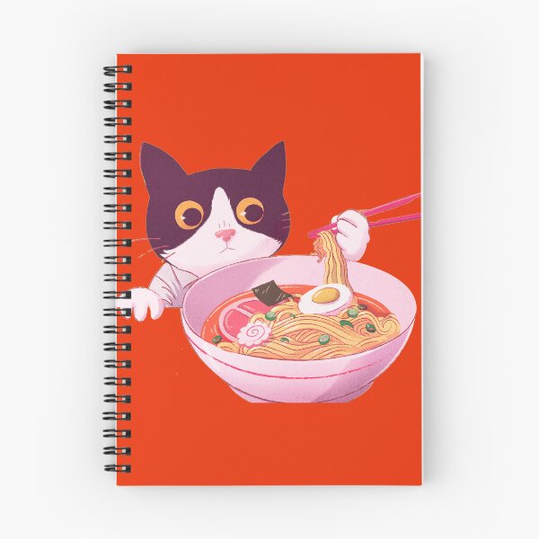 Item preview, Kawaii Cat Eating Ramen with Chopsticks designed and sold by JesusX24.