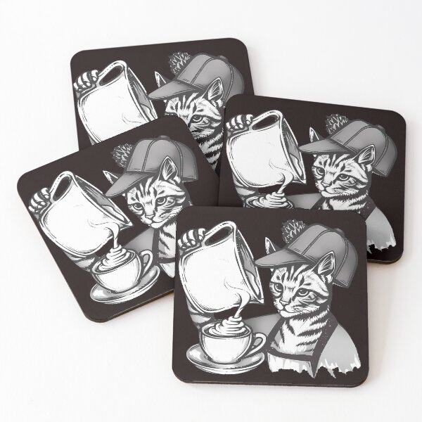 Item preview, Cat Barista Latte Art designed and sold by Structure-Blue.