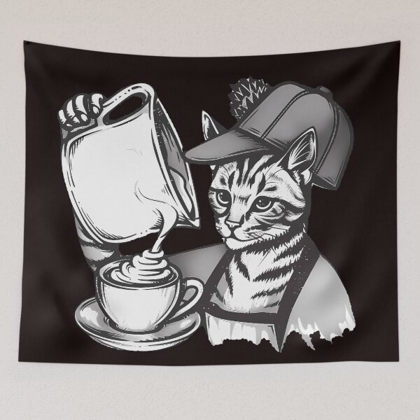 Item preview, Cat Barista Latte Art designed and sold by Structure-Blue.
