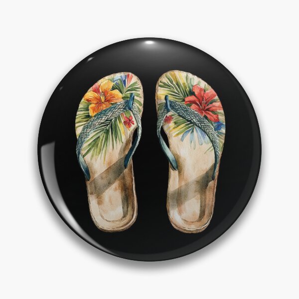 Item preview, Colorful Floral Flip Flops designed and sold by virdeiz.