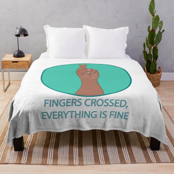 Item preview, Fingers Crossed Everything Is Fine Funny Positive Vibe Quote designed and sold by shopdiego.
