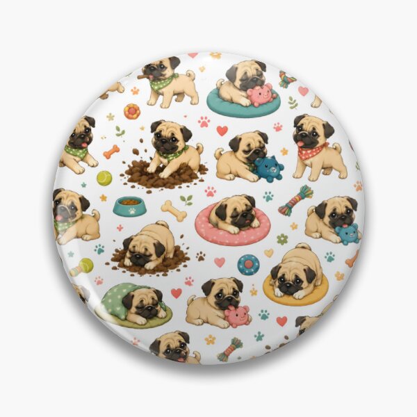 Item preview, Cute Pug Everyday Adventures Pattern designed and sold by Petsthetic.