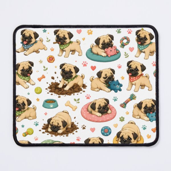 Item preview, Cute Pug Everyday Adventures Pattern designed and sold by Petsthetic.