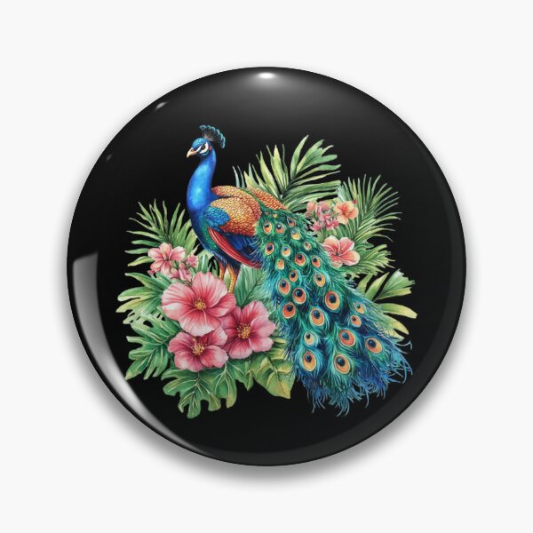 Item preview, Colorful Peacock Amidst Tropical Foliage designed and sold by virdeiz.