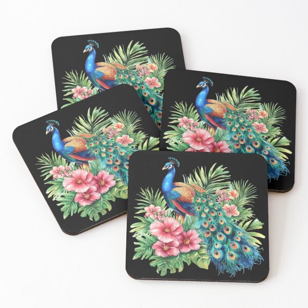 Item preview, Colorful Peacock Amidst Tropical Foliage designed and sold by virdeiz.