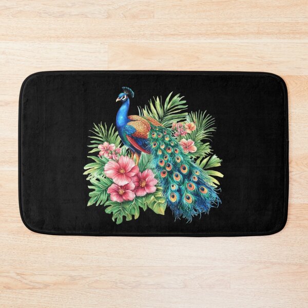 Item preview, Colorful Peacock Amidst Tropical Foliage designed and sold by virdeiz.