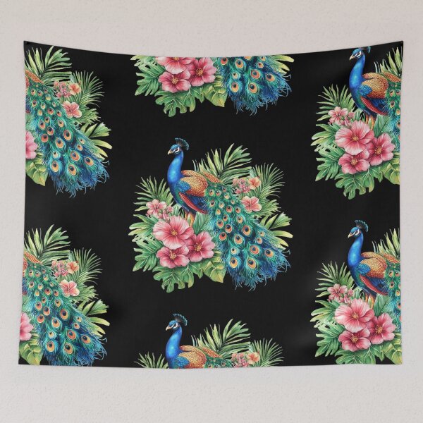 Item preview, Colorful Peacock Amidst Tropical Foliage designed and sold by virdeiz.