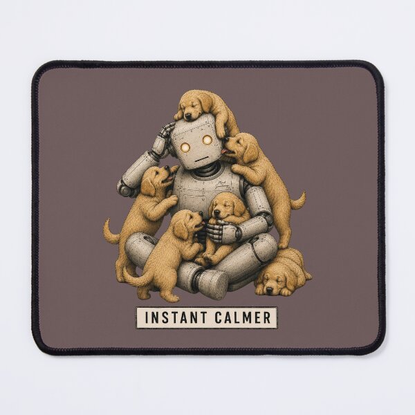 Item preview, Instant Calmer Funny Robot & Puppies T-Shirt/Cute Puppy Lover Gift/Dog Lover Humour designed and sold by Halejo68.