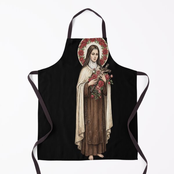 Item preview, St Therese of Lisieux Vintage Woodcut Rose Halo designed and sold by sidleytetip.