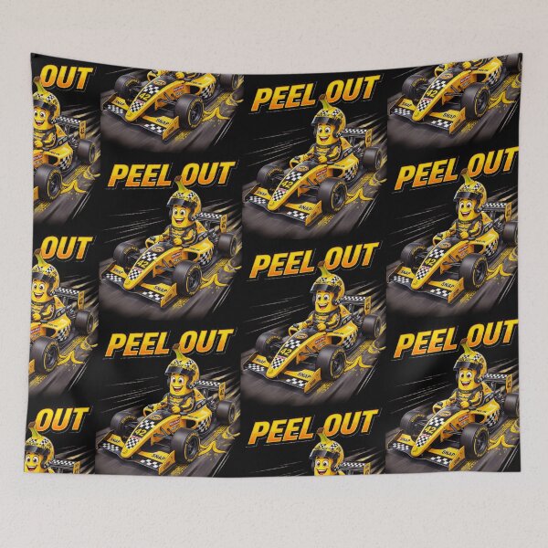 Item preview, Peel Out Funny Banana Race Car Driver Racing Gift Motorsport Checkered Flag Design designed and sold by 519xdesign.