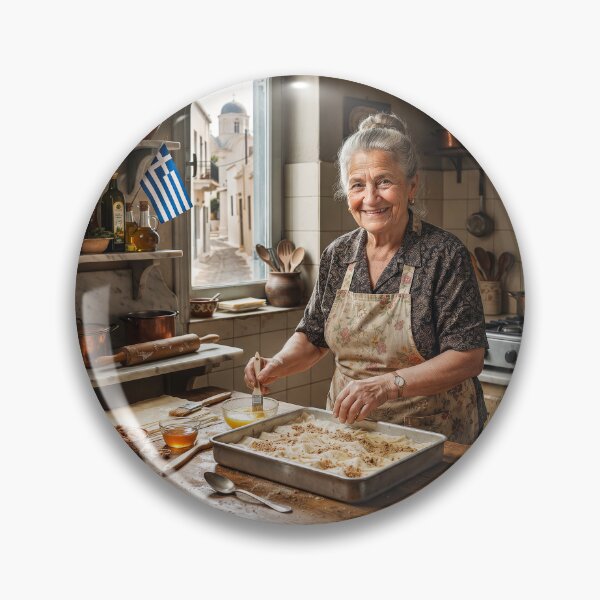Item preview, Senior Greek Woman Making Baklava In Her Kitchen designed and sold by Home Decor Art.
