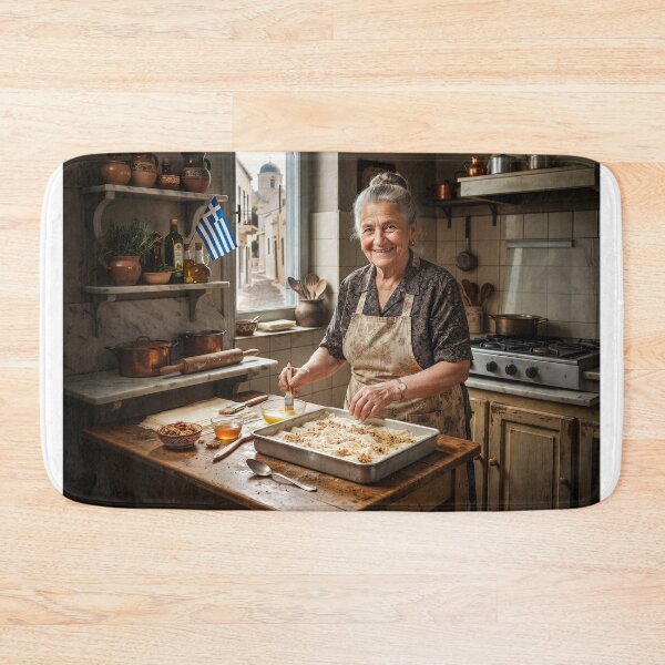 Item preview, Senior Greek Woman Making Baklava In Her Kitchen designed and sold by Home Decor Art.