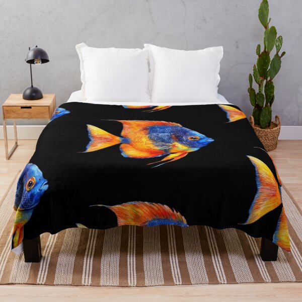 Item preview, Vibrant Tropical Fish on Black designed and sold by virdeiz.