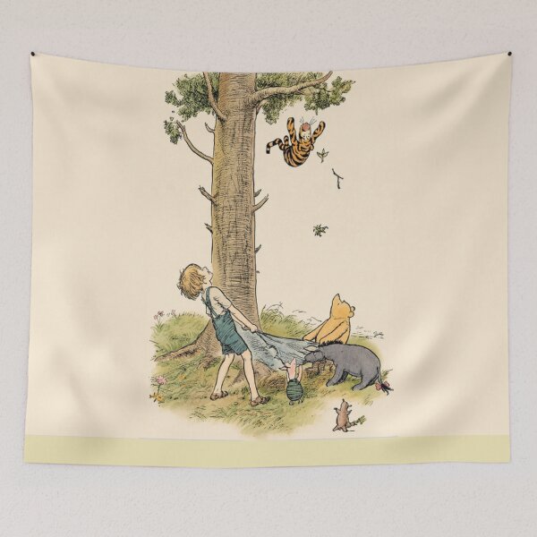 Item preview, Winnie the Pooh Vintage Storybook Tigger Tree Scene for Nursery Decor designed and sold by RickE.