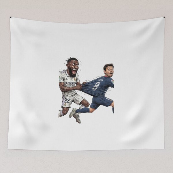 Item preview, Antonio Ruediger Pulling Bernardo Silva Shirt Funny Football Cartoon Art designed and sold by annaarthk.