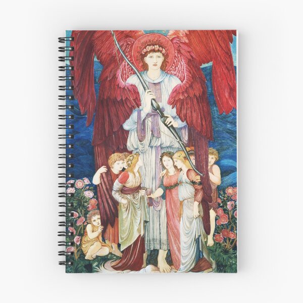 Item preview, Pre-Raphaelite Wall Art, Romantic Angel Painting, Love and Devotion by Edward Burne-Jones, Victorian Decor designed and sold by RickE.