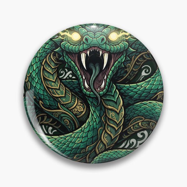 Item preview, Ornate Emerald Serpent Wisdom - Ancient Magic Cobra Tattoo Illustration designed and sold by KreonaTime.