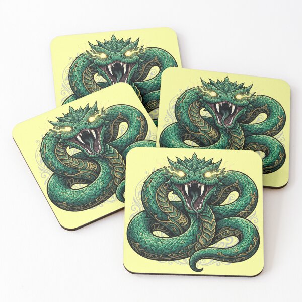 Item preview, Ornate Emerald Serpent Wisdom - Ancient Magic Cobra Tattoo Illustration designed and sold by KreonaTime.