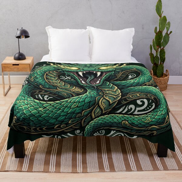 Item preview, Ornate Emerald Serpent Wisdom - Ancient Magic Cobra Tattoo Illustration designed and sold by KreonaTime.