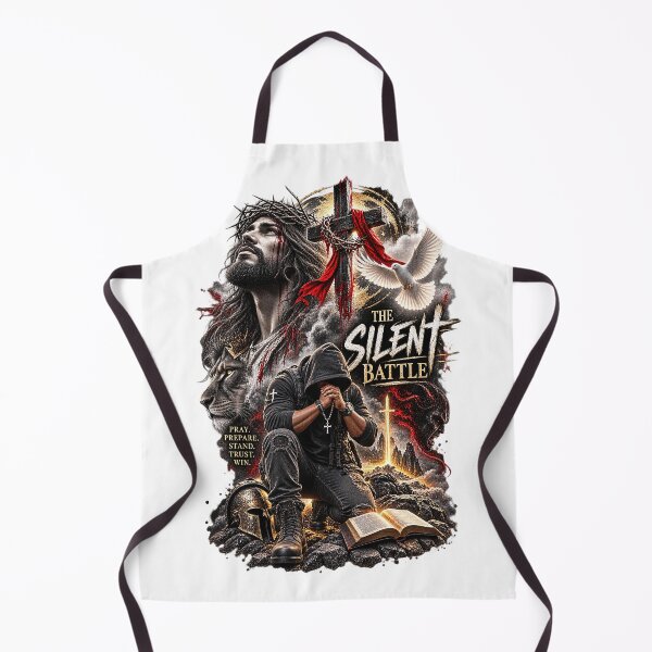 Item preview, The Silent Battle - Christian Men's Faith Warrior T-Shirt | Pray Prepare Stand Trust Win designed and sold by John O.