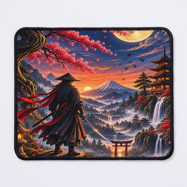Item preview, Moonlit Ronin of the Mountain Valley – Japanese Fantasy Art designed and sold by TeeVibeHaus.