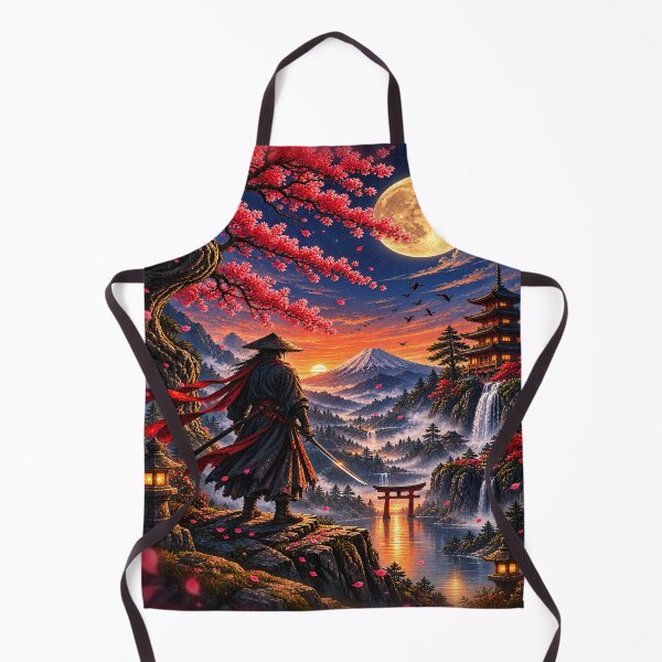 Item preview, Moonlit Ronin of the Mountain Valley – Japanese Fantasy Art designed and sold by TeeVibeHaus.
