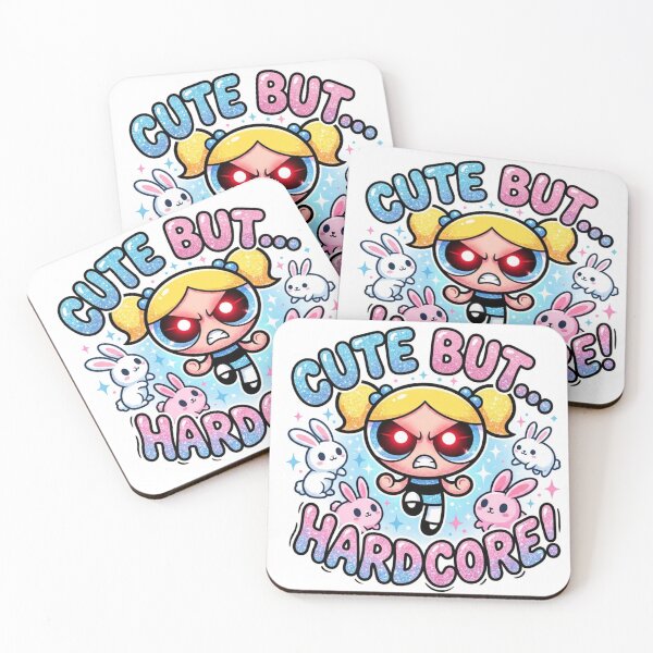 Item preview, Bubbles Cute But Hardcore - Blue Glitter Retro Sticker designed and sold by 0Zetgest.