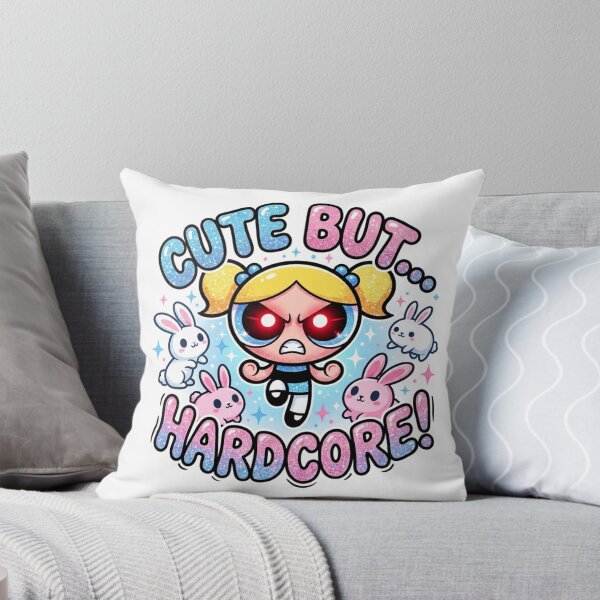 Item preview, Bubbles Cute But Hardcore - Blue Glitter Retro Sticker designed and sold by 0Zetgest.