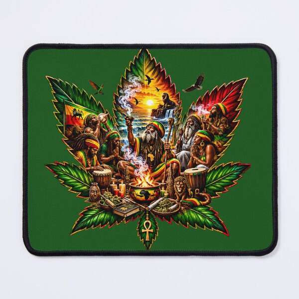 Item preview, Rastafari Sacred Gathering & Cannabis Leaf Art designed and sold by digitalbob60.